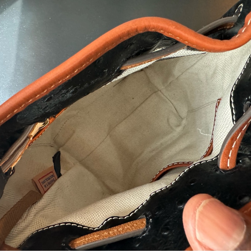 Dooney & Bourke Ostrich Small Drawstring - Picture 2 of 12